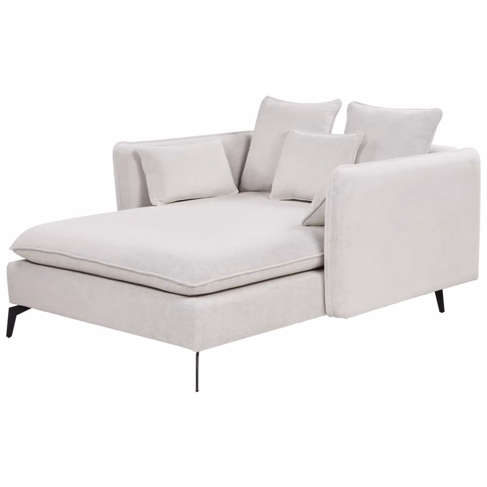 Chaise Lounge BELIANI Beige con Design Moderno e Forma a L per Soggiorno e Camera da Letto, L/P/H: 159 x 124 x 72 cm – 2