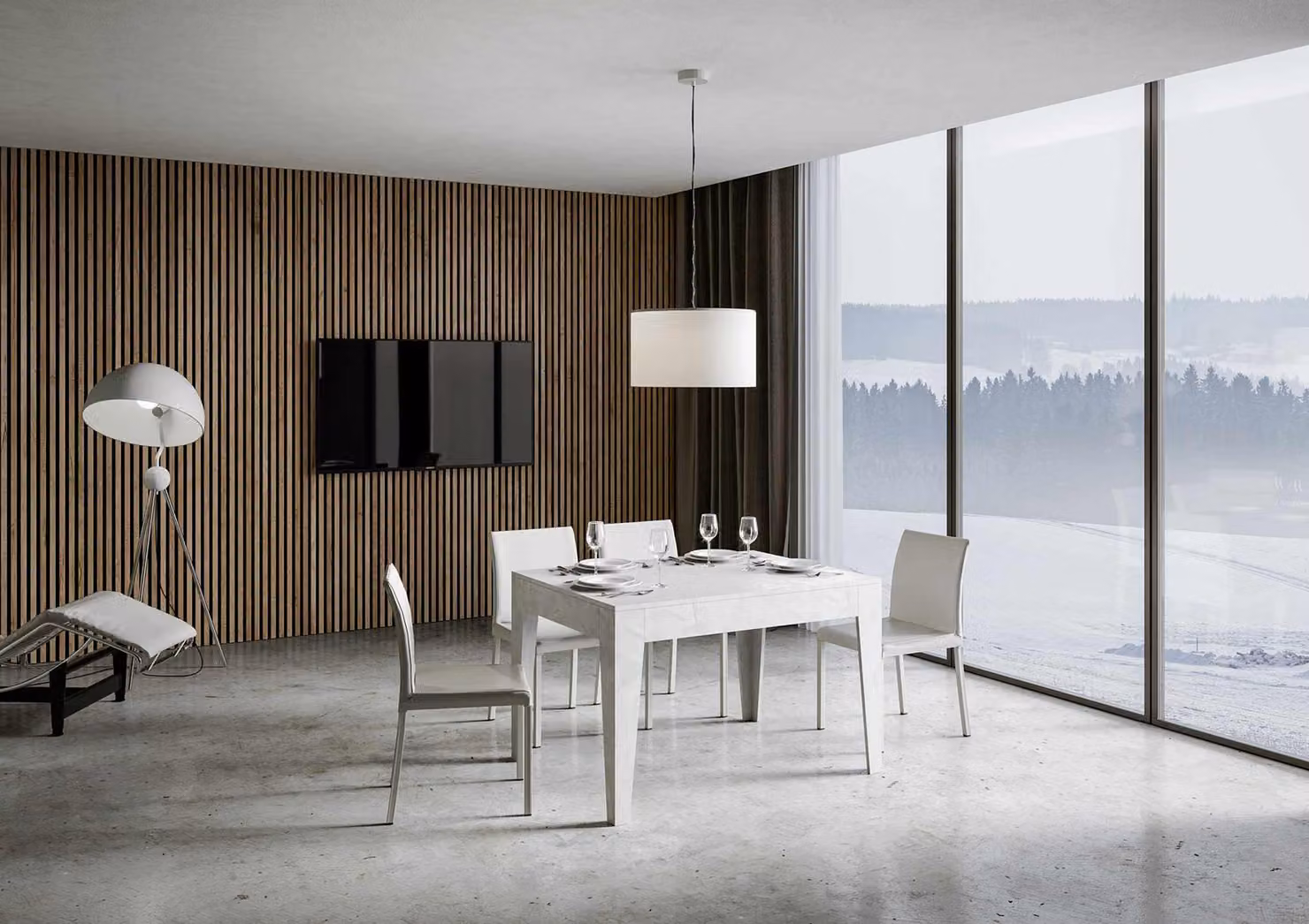 ITAMOBY - Tavolo allungabile 120/180x90 cm Cico bianco spatolato