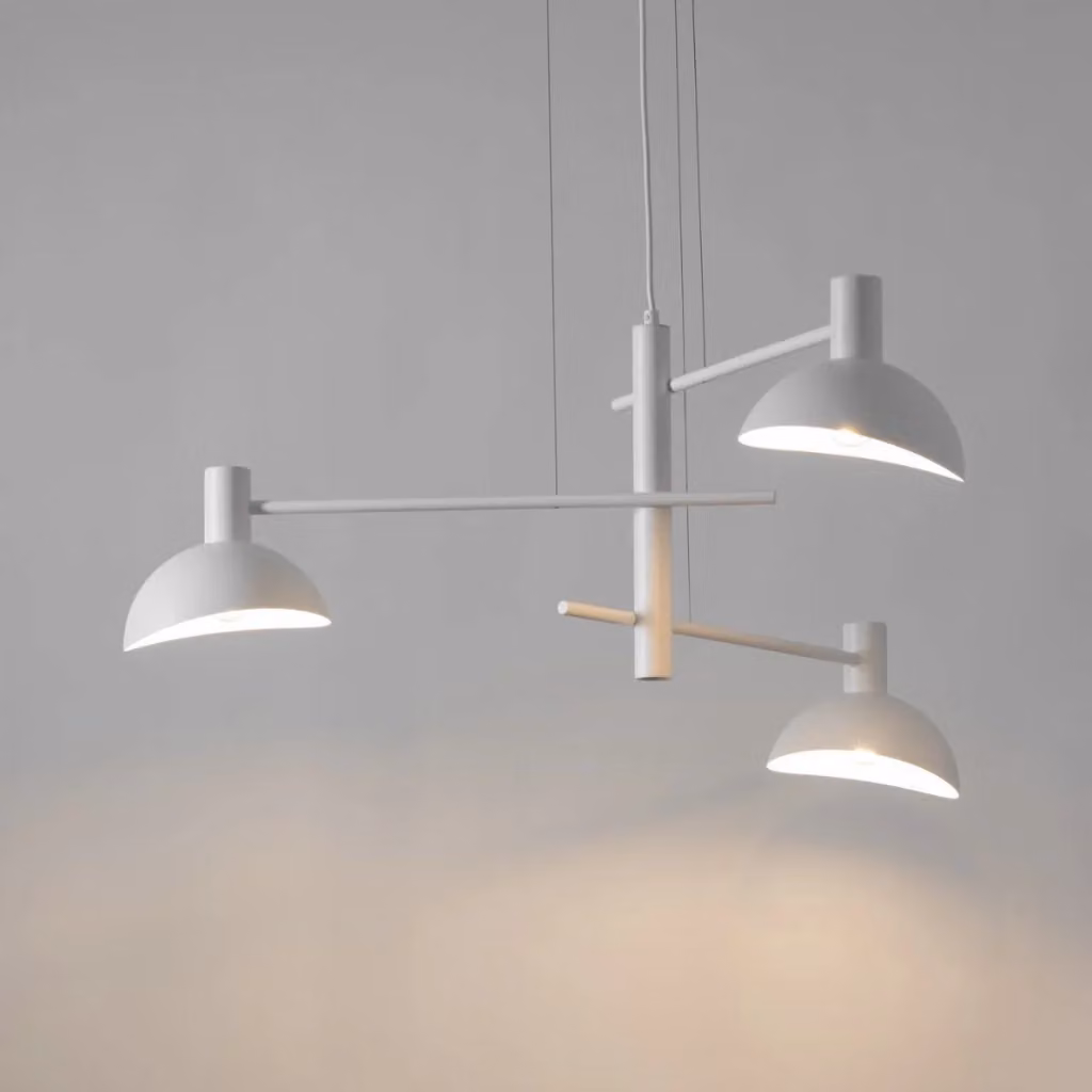Lampadario a sospensione moderno Sigma Lighting Artis in metallo bianco, regolabile in altezza, 3xE14 – 2
