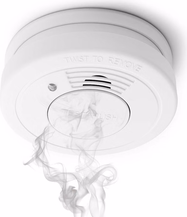 Rivelatore di fumo Wiltec con batteria da 3 V installata permanentemente, esente da manutenzione per 10 anni, rivelatore d'incendio con funzione HUSH, affidabile rivelatore d'incendio da 85 dB, efficace protezione antincendio