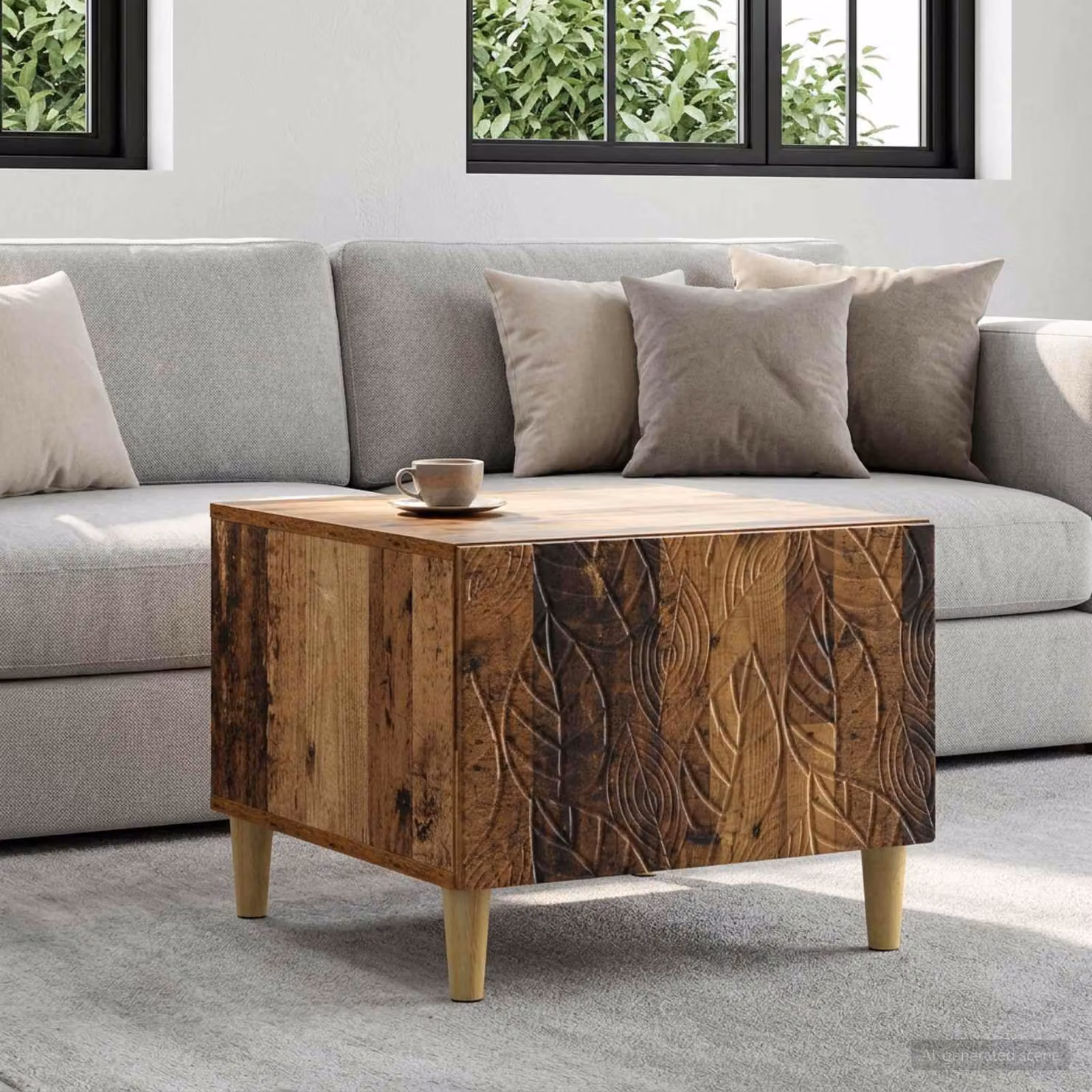 Maison Exclusive - Tavolino da caffè in legno massello riciclato, 50 x 49 x 40 cm, materiale: legno composito