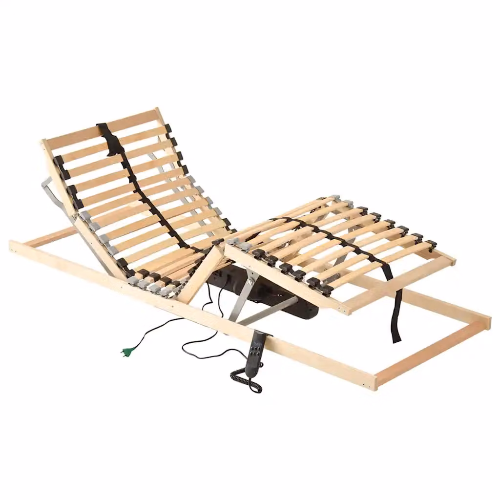Base a doghe vidaXL in legno massello di faggio, Marrone, L: 80 cm x P: 190 cm