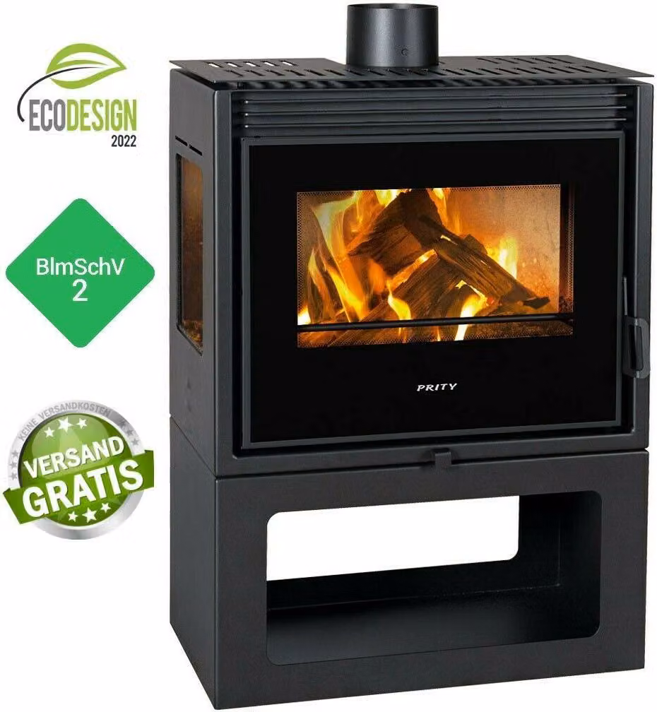EEK A+ - Stufa a legna con caminetto a 3 pannelli Panorama Prity PM3-TV - 13 KW