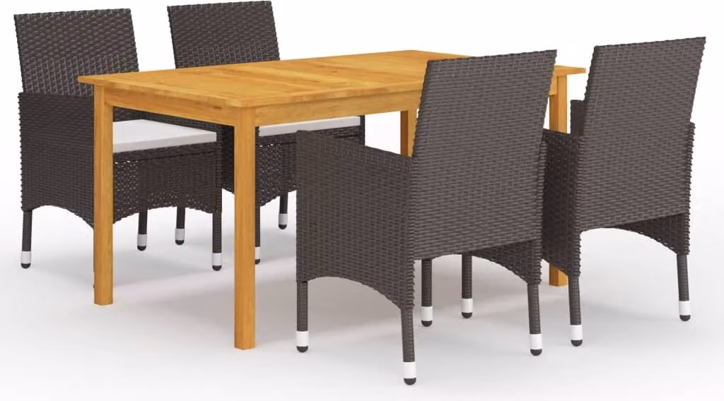 Maison Exclusive - Set da pranzo da giardino a 5 pezzi, marrone