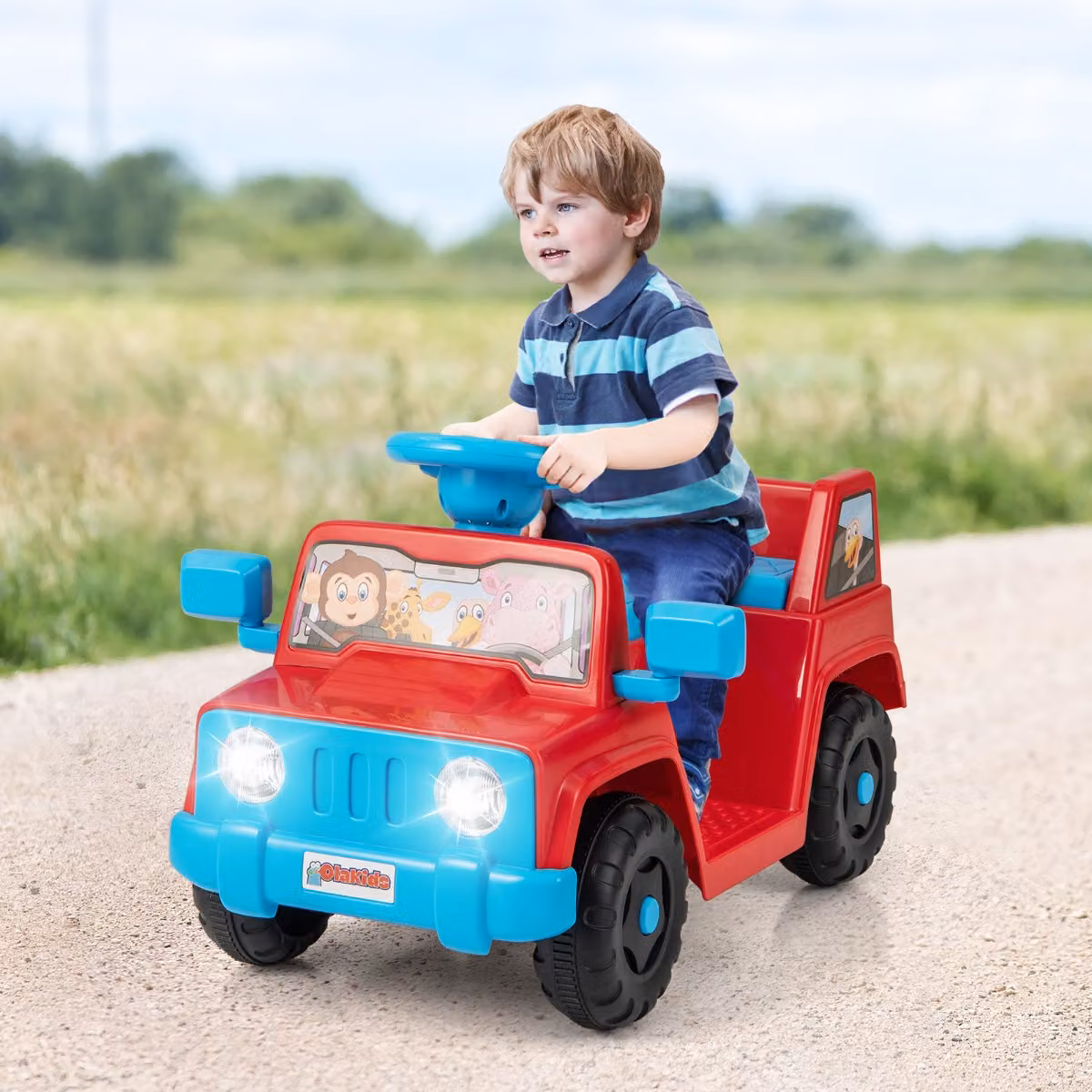 Auto elettrica Costway 6V per bambini con luci LED ed effetti sonori, colore Rosso