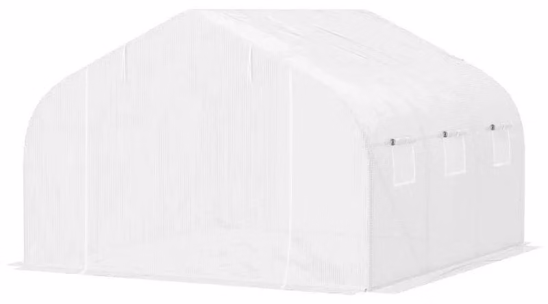 Serra tunnel – Serra accessibile con copertura in polietilene | Colore: Bianco | Dimensioni: 300x350x200 cm