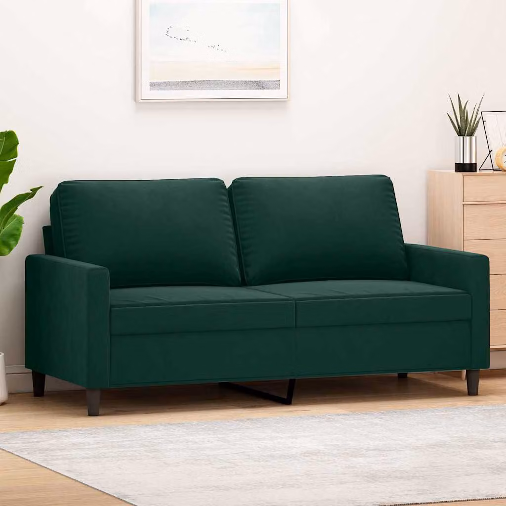 vidaXL Divano Moderno in Velluto Verde con Struttura in Metallo per il tuo Soggiorno