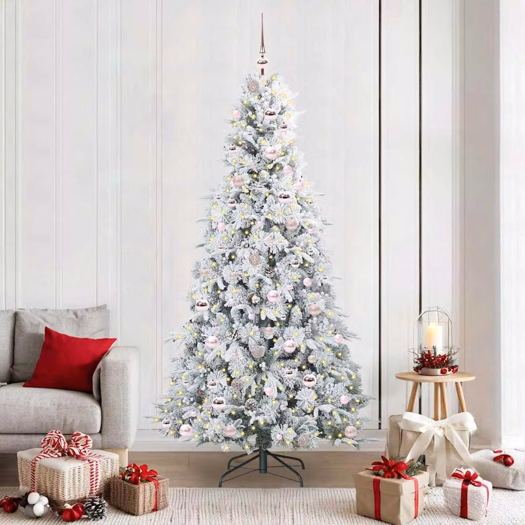 Maison Exclusive - Albero di Natale artificiale pieghevole bianco, 210 cm, in PE e PVC