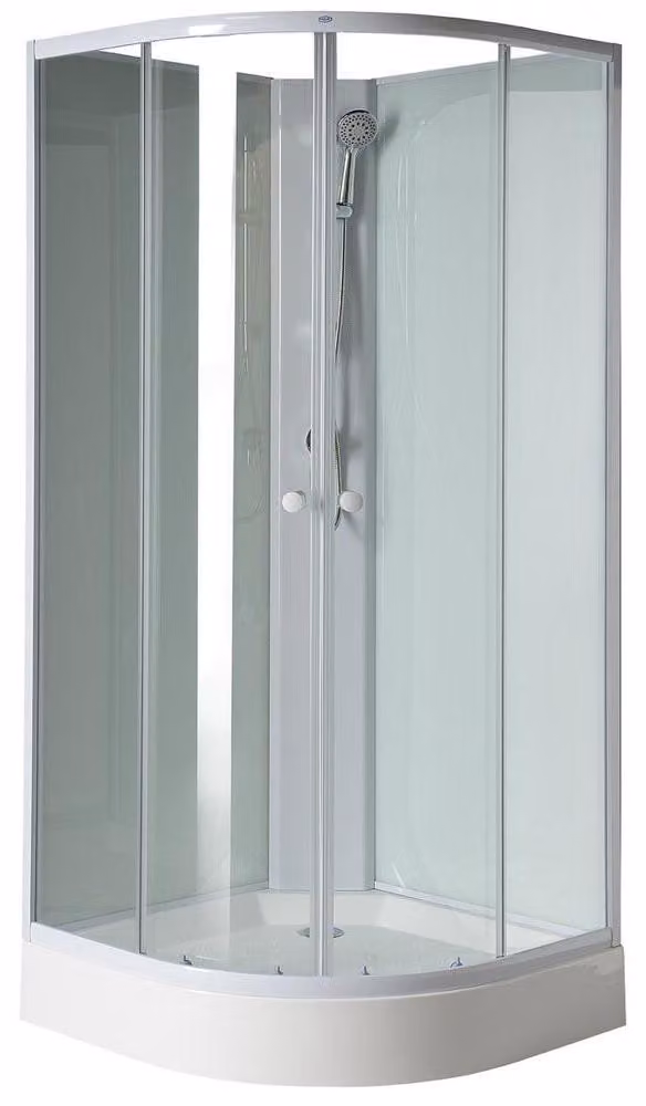 Cabine doccia Aqualine - Cabina doccia Aigo con piatto doccia, 900x900 mm, vetro bianco/chiaro YB93