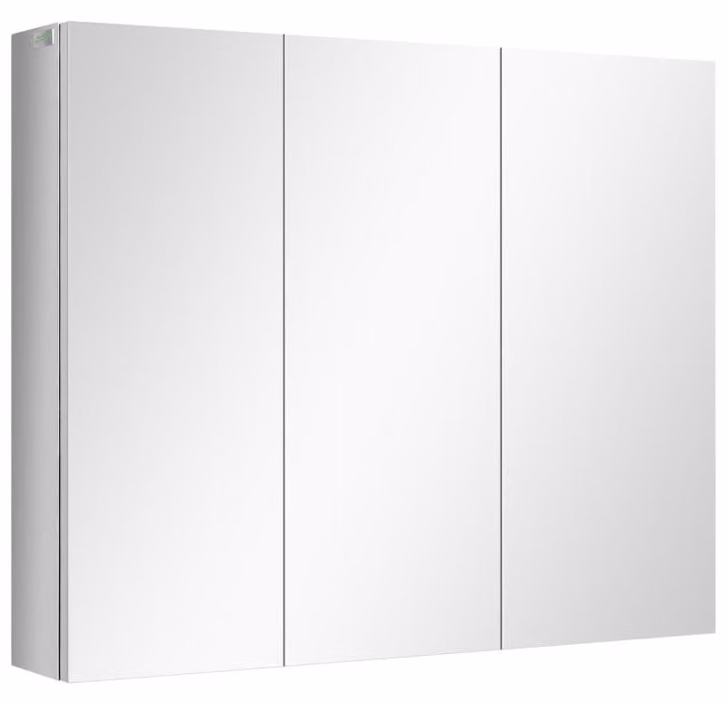 Mobile da bagno con specchio, dotato di 3 ante a specchio - Acciaio inossidabile | Colore: Argento | Dimensioni: 70x12x55 cm