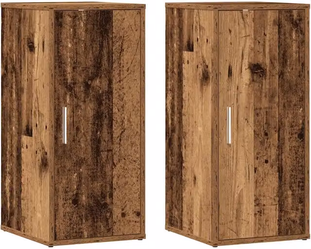 Set di 2 scarpiere pratico contenitore 32 x 35 x 70 cm in legno multistrato vecchio legno 02_0050916