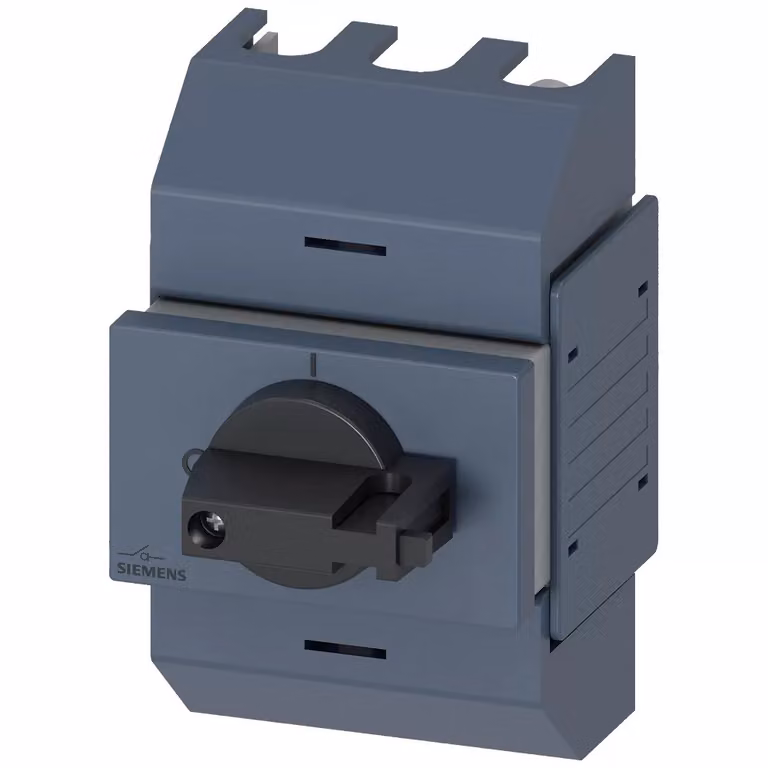 Sezionatore Siemens 16 A, serie 01, a 3 poli, azionamento frontale centrale, unità completa 3KD01322KG203