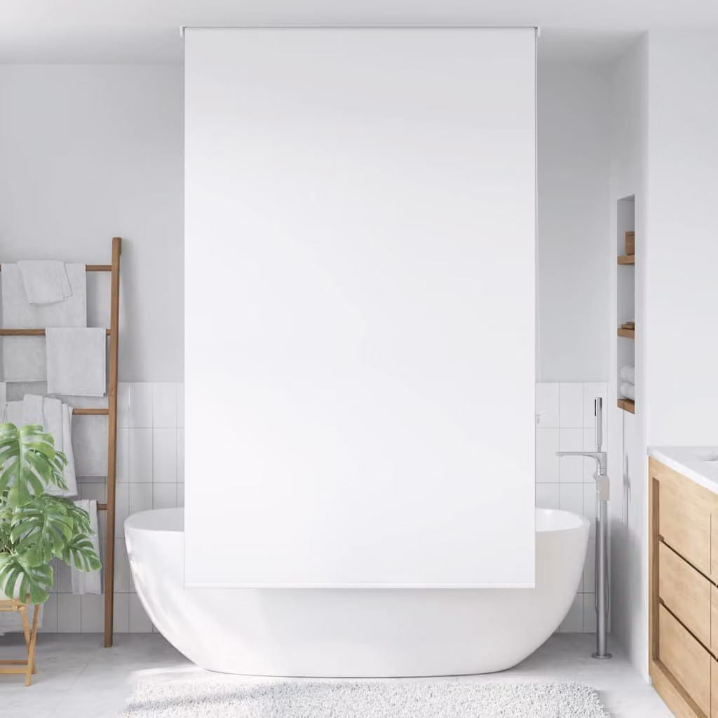Tenda a rullo per doccia vidaXL bianca opaca L: 120 cm, H: 240 cm