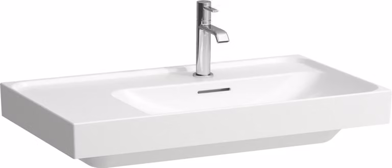 LAUFEN MEDA lavabo, encastrable, 800x460mm, tablette à gauche, 3 trous pour robinet, avec trop-plein, H8171150001081, H8171150001081