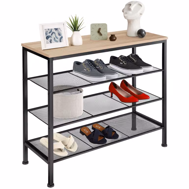 Scarpiera Newport tectake in stile industriale, colore rovere e marrone, L: 80,5 cm, P: 30,5 cm, H: 72,5 cm