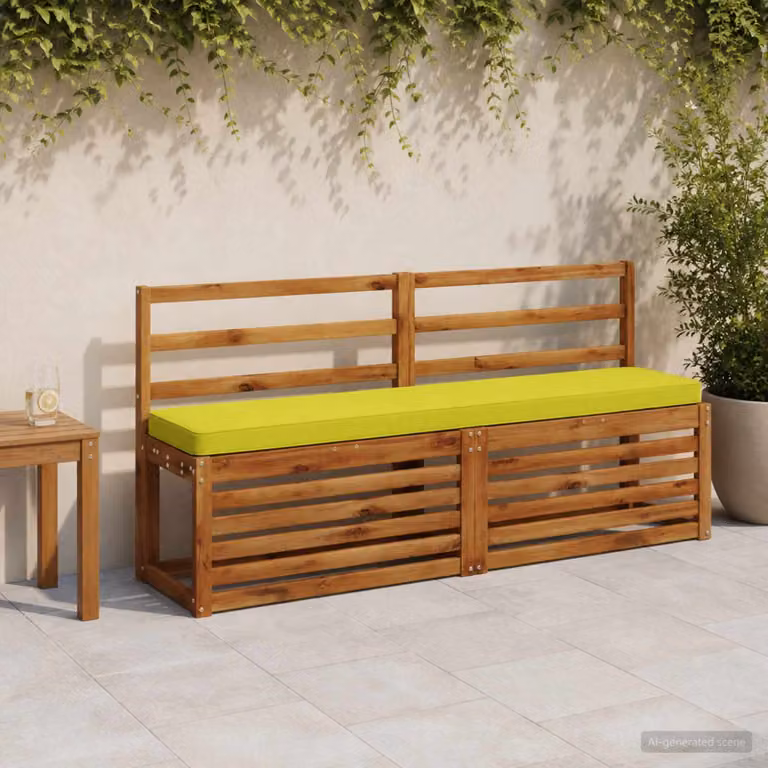 Set di 2 cuscini per panchina vidaXL in poliestere con rivestimento rimovibile, resistenti ai raggi UV, disponibili in verde o giallo