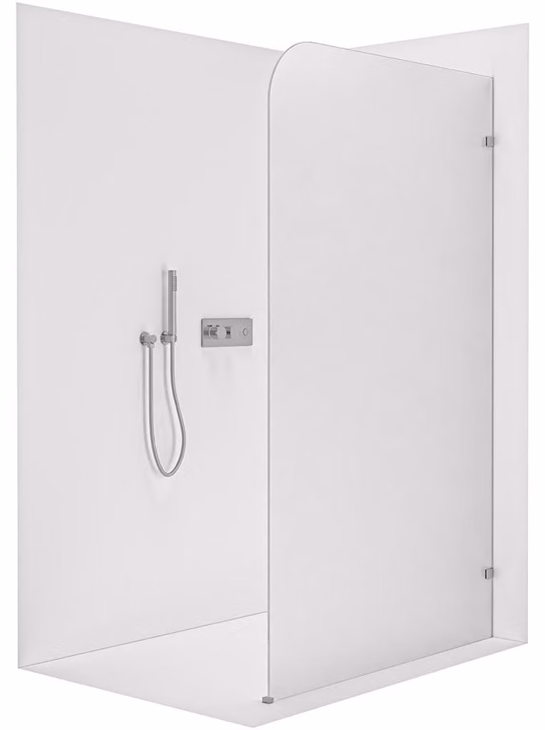 CERANO - Box doccia Walk-in Orbis - Lato destro - 8 mm - cromo, vetro smerigliato - 70x200 cm