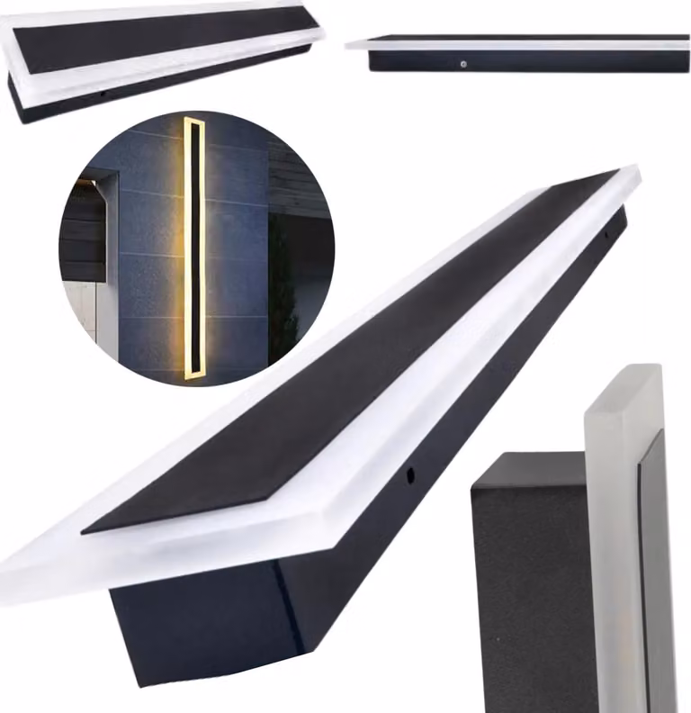 Applique da giardino a LED, facciata esterna, lunga, 1 m, conduttore neutro, 24 W