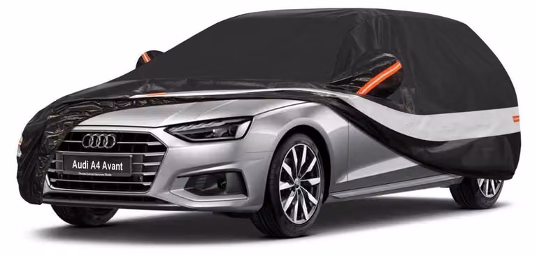 Copertura per auto, modello station wagon, 100% impermeabile, con 10 strati, colore nero, compatibile con Audi A4 Avant, VW Passat Variant, Octavia Combi, BMW Serie 3 Touring
