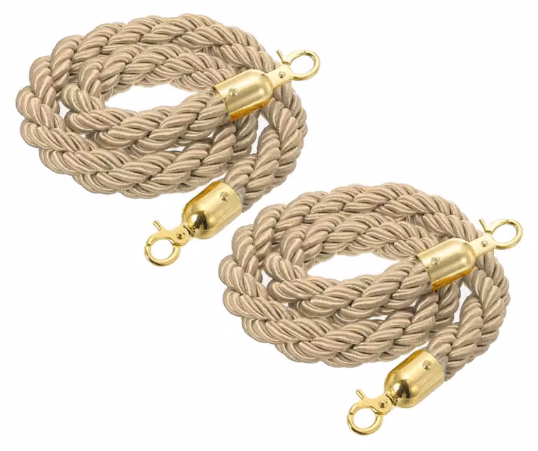 Corda di segnalazione, lunghezza 1,5 metri, color oro, confezione da 2 pezzi, con gancio a moschettone