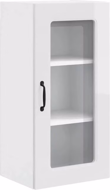 Modo mobile pensile da cucina rettangolare moderno con ampio spazio di stoccaggio 40 x 31 x 80 cm in legno multistrato bianco lucido 02_0053671