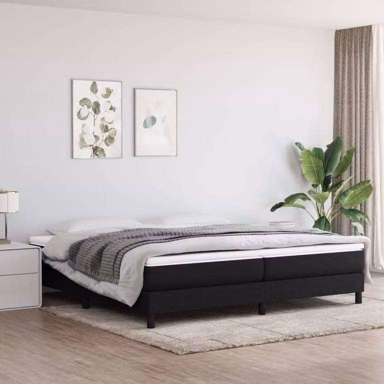 Maison Exclusive - Struttura Letto a Rete a Molle Nero 200x200 cm in Tessuto