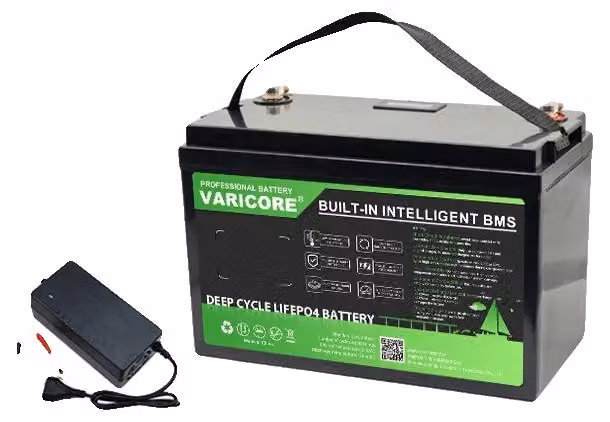 Batteria LiFePO4, alta capacità, applicazioni versatili, 128 V, 120 Ah, LCD, 10 A