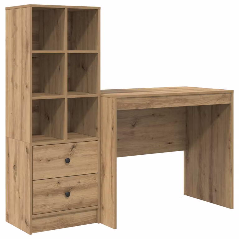 Scrivania con cassetto con lo scaffale 2 pcs Rovere artigianale