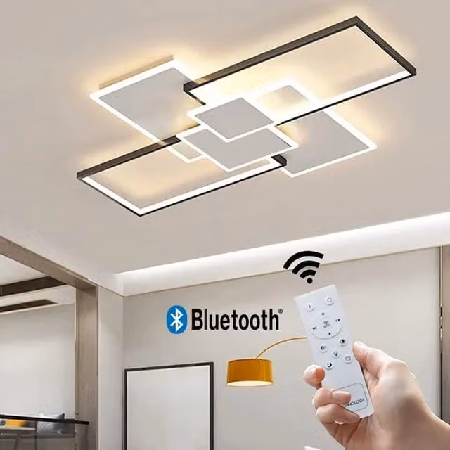 Plafoniera LED moderna UNIVERSO con tecnologia Bluetooth, dimmerabile e CCT, 83W, bianca