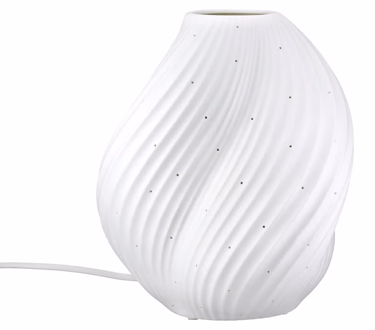 Gilde Tischleuchte, Swing, Porzellan, weiß, VE 1, D. 20 cm Höhe: 23.00 cm Durchmesser: 20.00 cm 57808