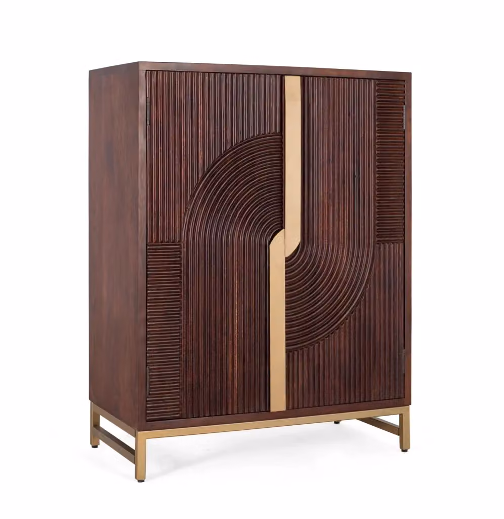 Mobile bar Giner Y Colomer in legno di mango e metallo marrone L/P/H: 120 x 46 x 91 cm – 2