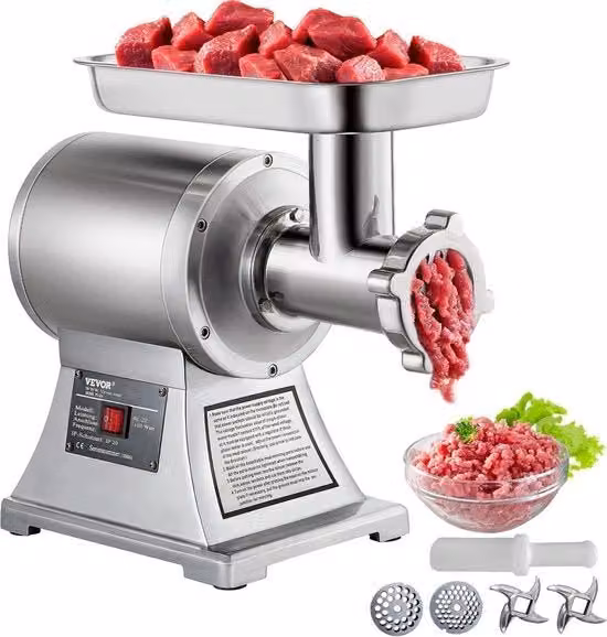 Molinello per carne - Macinatore di carne - Professionale - Tritacarne - Processore alimentare - Attrezzatura da cucina - 120 Kg/u Molinello per carne - 850W - Macchina per carne - Preparazione carne
