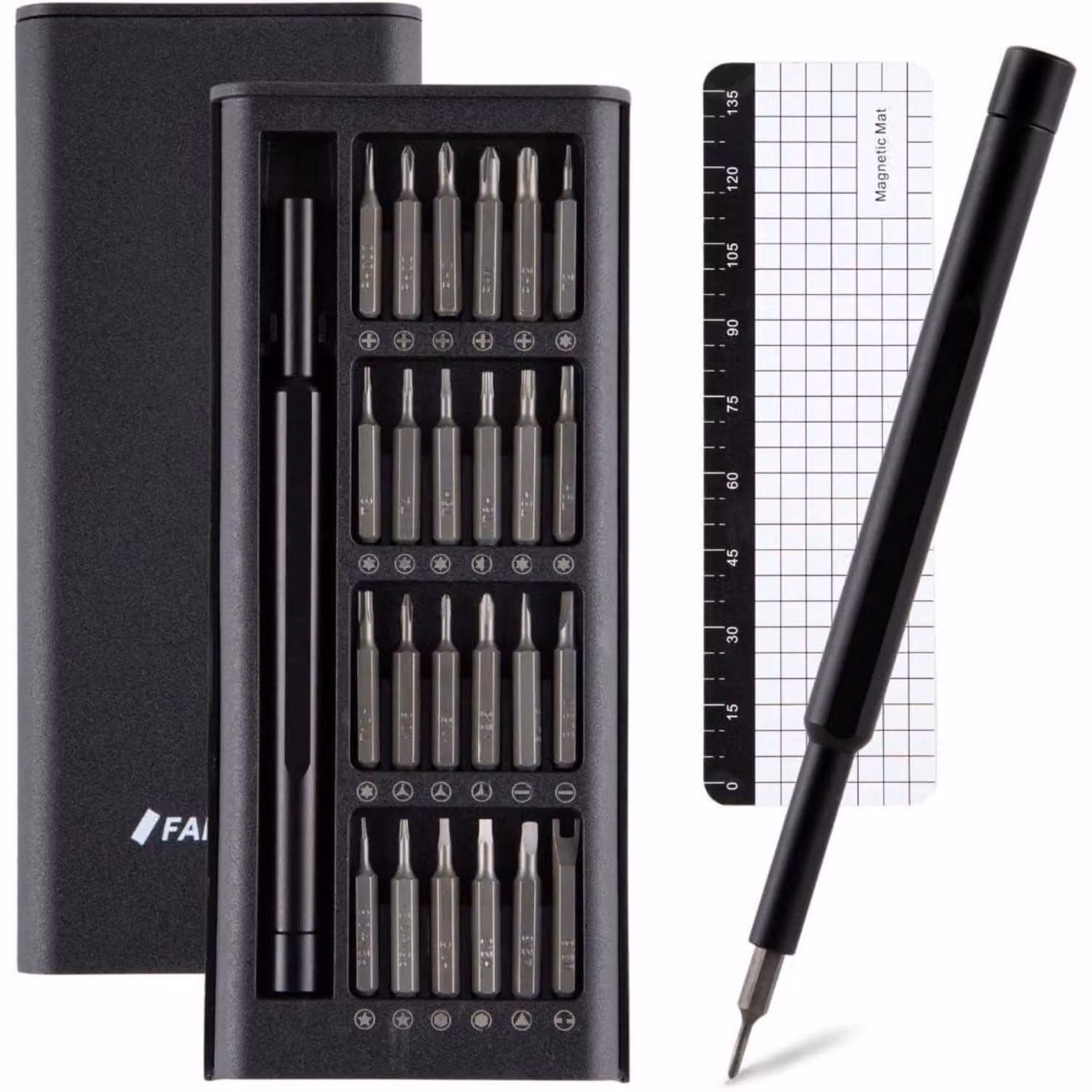 Set di cacciaviti Feinmechaniker, 26 pezzi, con punta Torx, Phillips e Pentalobe, per la riparazione di dispositivi elettronici, colore nero