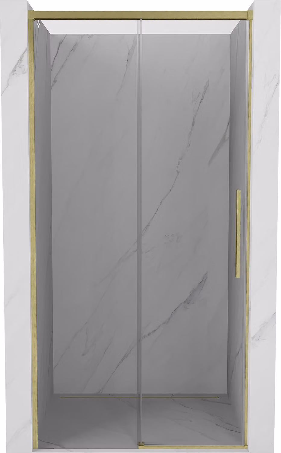 Mexen Rox porte doccia scorrevoli 125 cm, trasparenti, oro spazzolato - 8C2-125-000-55-00