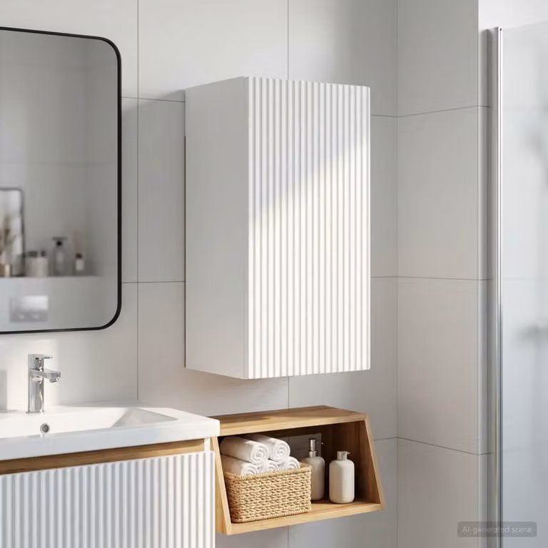 Armadio da bagno a muro vidaXL ARNHEM Bianco con ripiani interni, L 30 cm x P 31 cm x H 59 cm