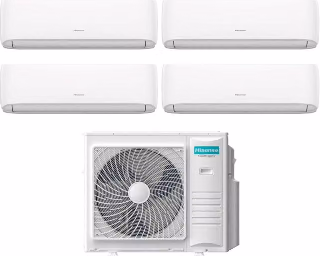 Condizionatore Quadri Split Hisense Hi-Comfort 7+9+9+9 con Wi-Fi Integrato e Controllo App, Colore Bianco