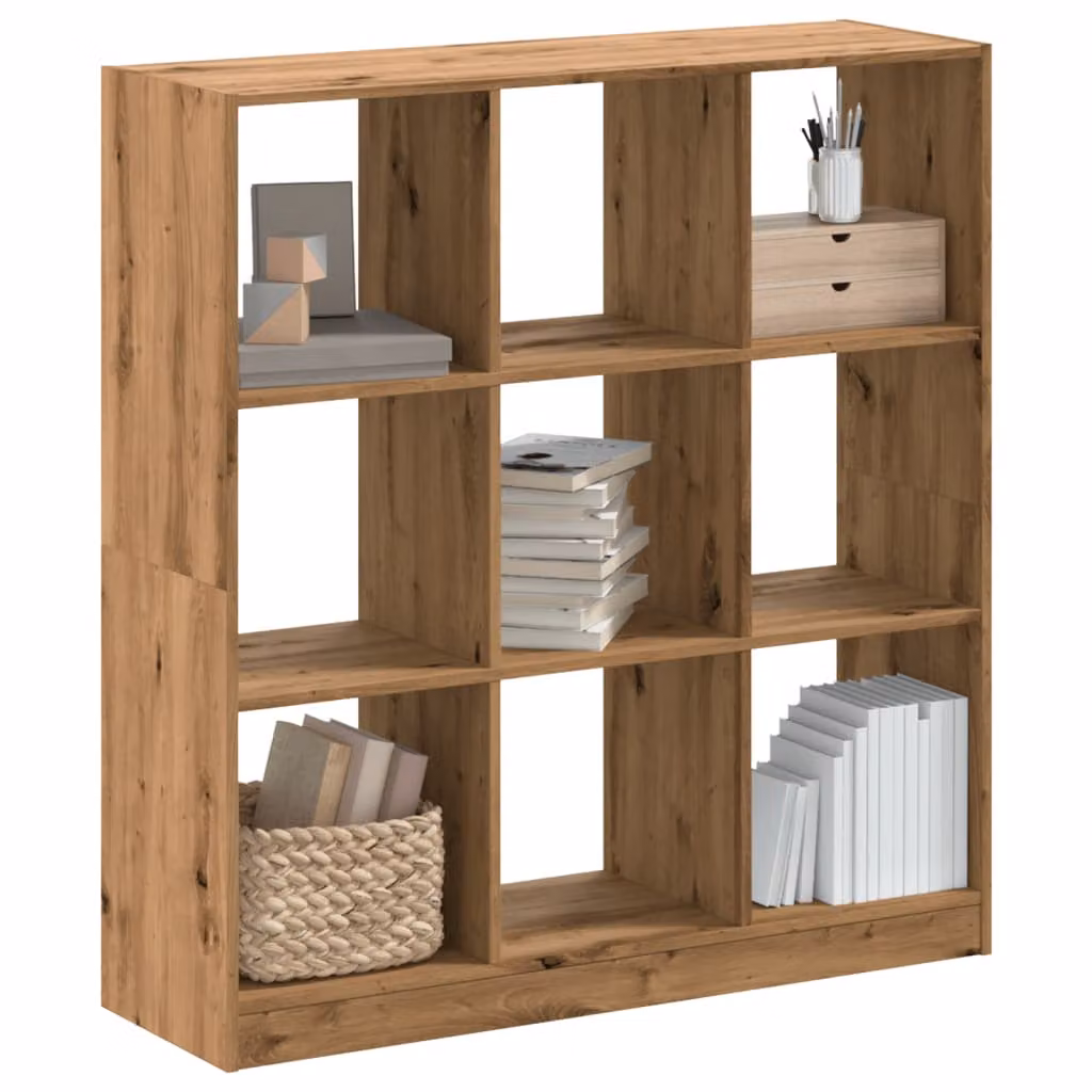 Libreria moderna vidaXL in legno color rovere con pannello posteriore, L 102 cm x P 32 cm x H 108 cm