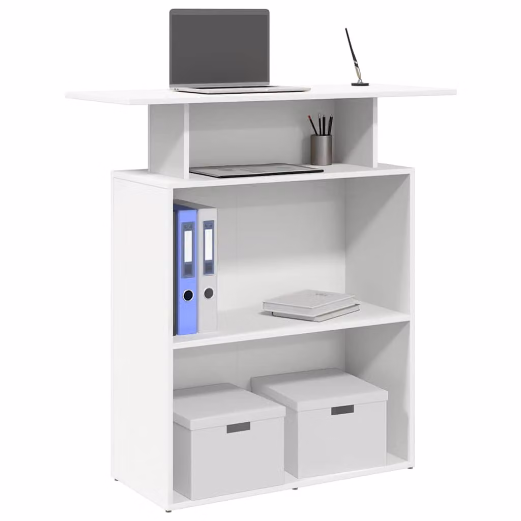 Scrivania per reception bianca vidaXL in legno e MDF L/P/H: 100 x 40 x 104 cm
