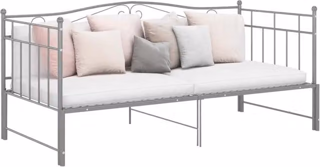 Telaio Divano Letto Estraibile-Struttura Sofa Letto Grigio in Metallo 90x200 cm 227314