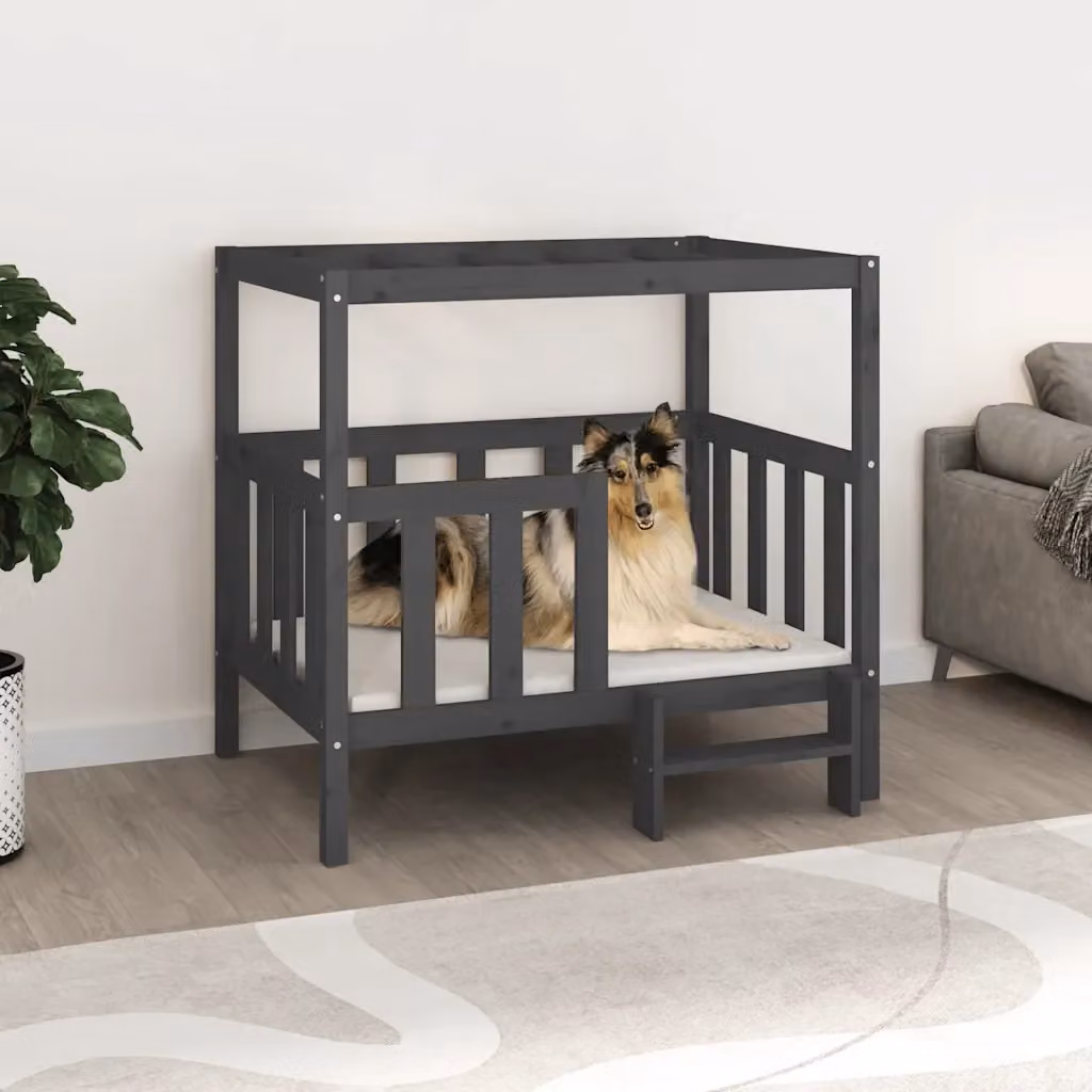Cuccia per cani Design In in legno massello di pino grigia L: 105,5 cm, P: 83,5 cm, H: 100 cm CFW2738727 – 2