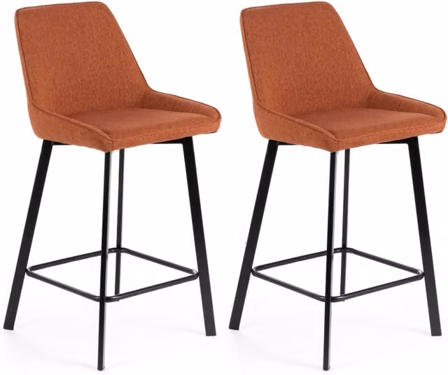 Set 2 Sgabelli 50x44xH94 cm in Tessuto Fox Ruggine