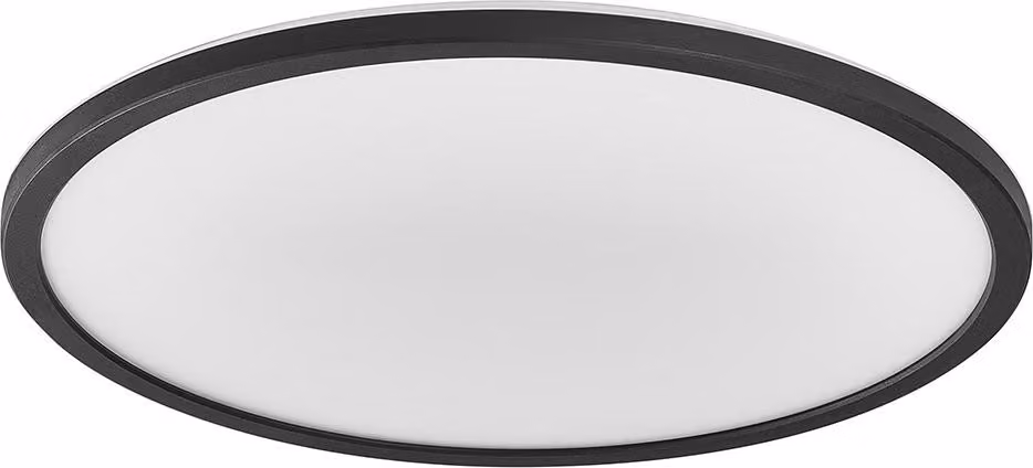 LEDVANCE ORBIS Ultra Slim plafoniera 400mm, nero, 22W, 2720lm, luce bianca calda omogenea (3000K) + retroilluminazione, dimmerabilità a tre livelli tramite interruttore a parete, ultrapiatto, classe di protezione IP20
