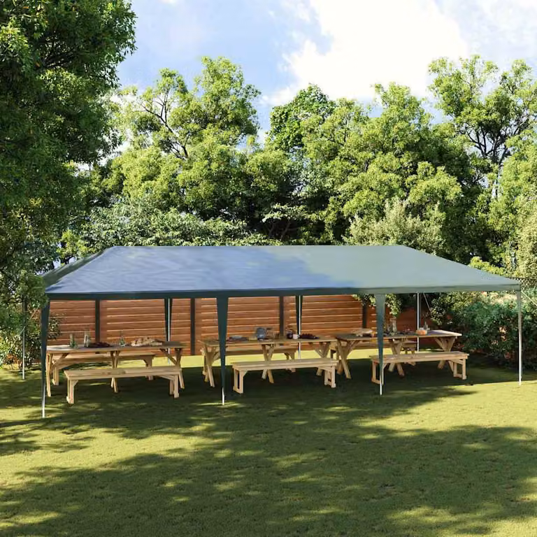 Gazebo Professionale vidaXL Verde in Acciaio e Plastica 4x9 m