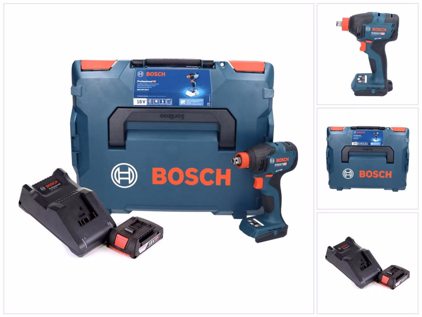 Avvitatore a impatto a batteria Bosch GDX 18V-210 C Professional 18 V 210 Nm Brushless + 1x batteria 2,0 Ah + caricabatteria + modulo di connettività + L-Boxx