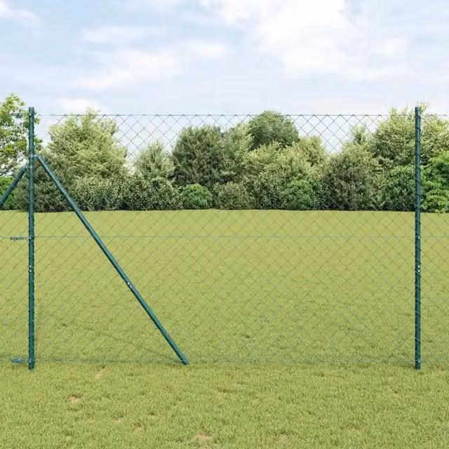 Recinzione a maglie di catena da fissare a terra 25 x 1,6 m 3351093