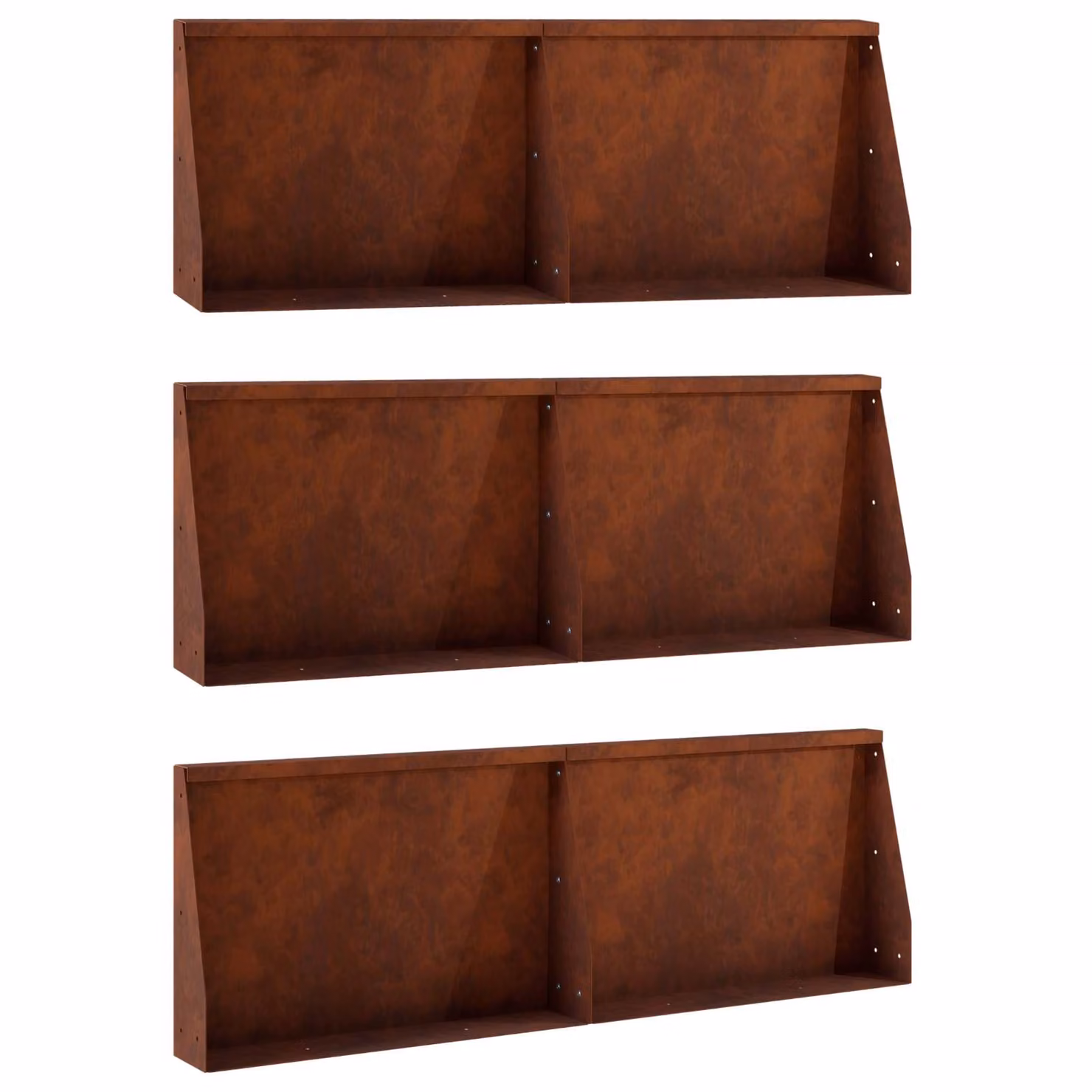 Set di 6 pezzi muro di contenimento vidaXL in acciaio Corten marrone L: 60 cm, P: 12 cm, H: 40 cm