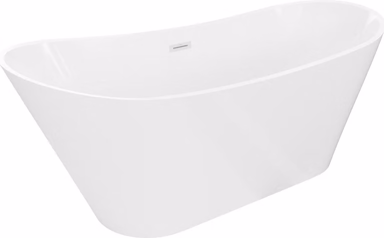 Mexen Dora vasca da bagno indipendente 160 x 75 cm, bianca, troppo pieno bianco - 52071607500-20