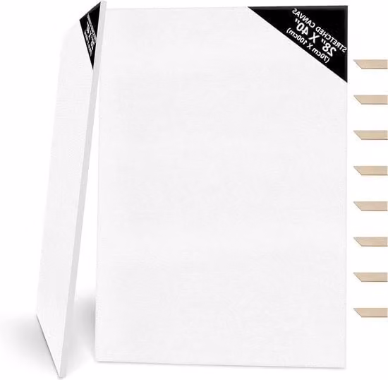 Pannelli di tela bianca in cotone per schizzi e disegno con supporto in legno, ideali per acrilico e olio, L 100 cm x H 70 cm