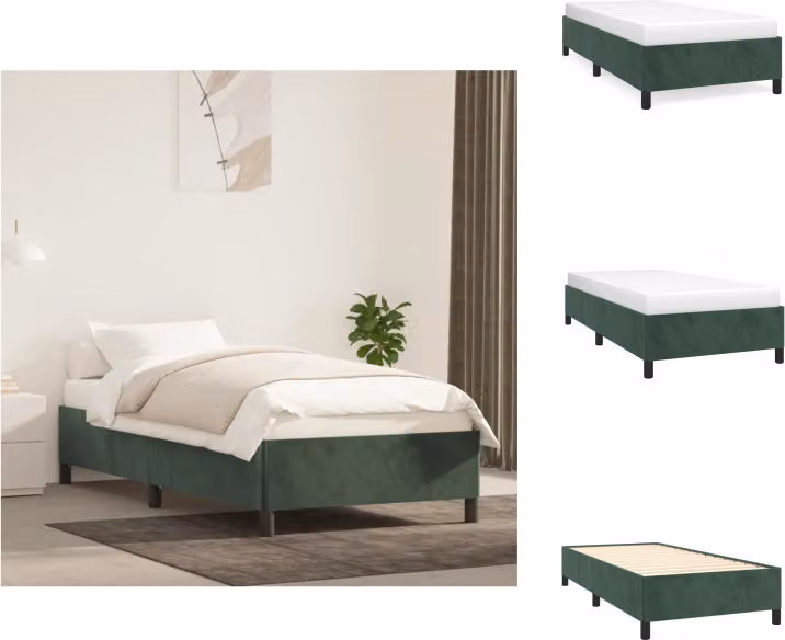vidaXL Struttura letto verde scuro 80x200 cm in velluto - Letti e strutture letto