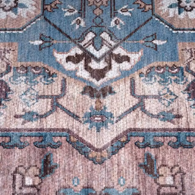 Tappeto rotondo Bolero multicolore con motivo floreale vintage, lavabile e adatto a riscaldamento a pavimento, Diametro: 200 cm